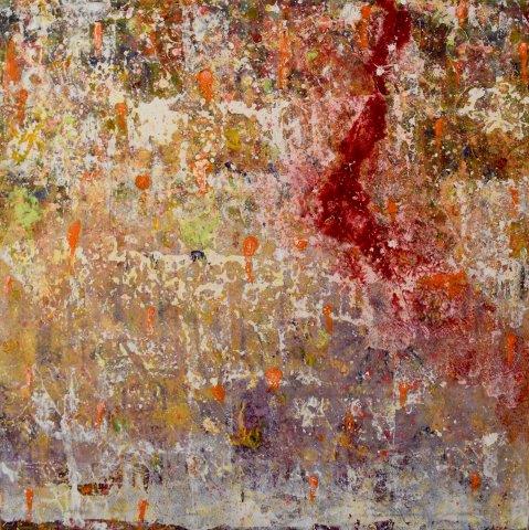 Fall to Rise, Oil and gesso on canvas, 100cm x 100cm